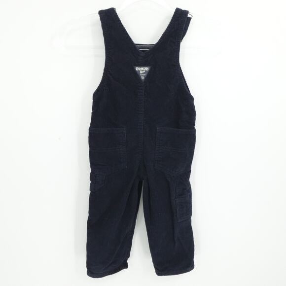 Oshkosh Bgosh Boys Navy Blue Corduroy Vestbak Overalls 2T Classic Farmer - Picture 2 of 11